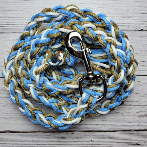 Baby Blue, White & Gold Lead Rope