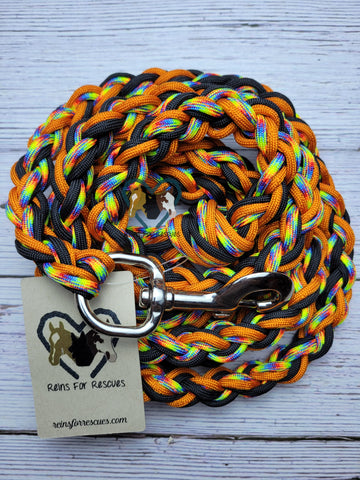 Hippie, International Orange & Black Lead Rope