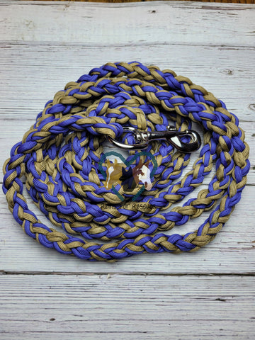 Purple & Gold Lead Rope - 10 foot length