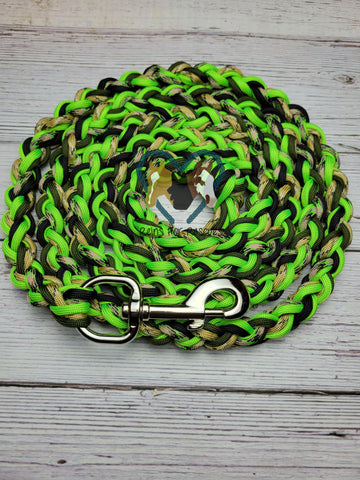 Lime & Dark Green, Black & Tan Camo Lead Rope