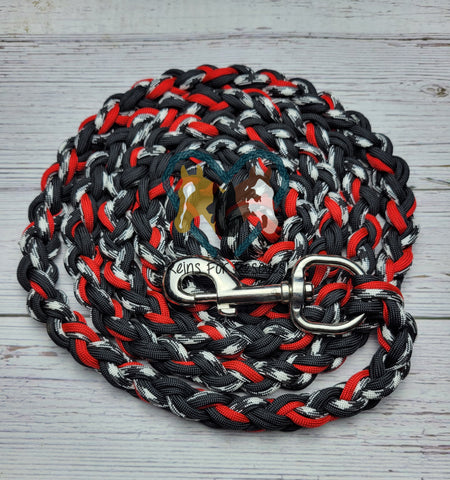 Ebony, Black & Red Lead Rope