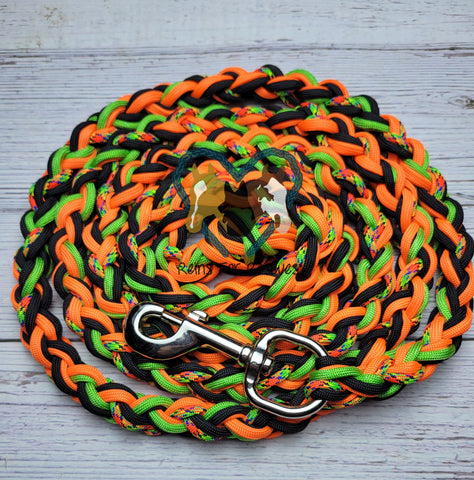 Virus, Black, Orange & Lime Green Lead Rope