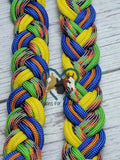 Blue, Orange, Yellow, Lime Green Fun Mix Adjustable Riding Reins