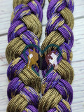 Gold & Purple Adjustable Riding Reins