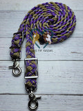 Gold & Purple Adjustable Riding Reins