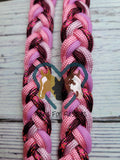 Fuchsia, Rose & Pale Pink & Burgundy Adjustable Riding Reins