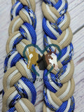 Blue Snake, Beige, White & Blue Adjustable Reins