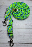 Lime Green, Yellow & Blue Camo Adjustable Riding Reins