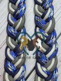 Navy, Gray, White & Blue Patterned Adjustable Riding Reins