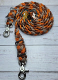 Rust, Rust Diamonds & International Orange Adjustable Riding Reins