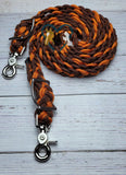 International Orange, Brown Rust and Orange X Adjustable Riding Reins