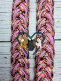 Sneaky Orange Camo & Pink Lilac Adjustable Riding Reins