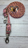 Sneaky Orange Camo & Pink Lilac Adjustable Riding Reins