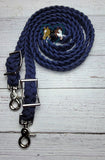 Solid Navy Blue Adjustable Riding Reins