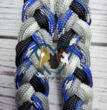 Blue Snake, Silver & Black Neck Rope