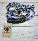 Blue Snake, Silver & Black Neck Rope