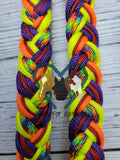 Hippie with Yellow, Orange, Purple, Red & Black Adjustable Riding Reins