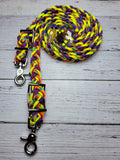 Hippie with Yellow, Orange, Purple, Red & Black Adjustable Riding Reins