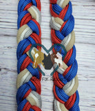 Red, White, Blue, Tan &  Gray Adjustable Riding Reins