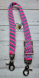 Hot Pink & Neon Turquoise Flat Braided Wither Strap