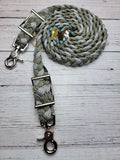 Digital Gray Camo & Silver Adjustable Riding Reins