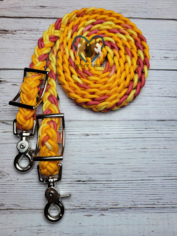 Orange Sherbet Adjustable Riding Reins