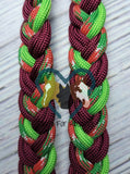 Holly Jolly, Burgundy & Green Adjustable Reins