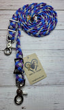 Silver, Blue & Purple Adjustable Riding Reins