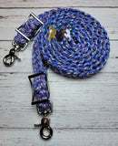 Sneaky Pink & Blue Snake Adjustable Riding Reins