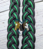 Black & Kelly Green Adjustable Riding Reins