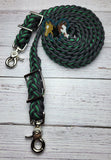 Black & Kelly Green Adjustable Riding Reins