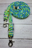 Flux, Neon Green, Yellow & Turquoise Adjustable Riding Reins