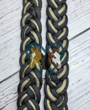 Tan & Black Adjustable Riding Reins