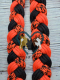 Neon Orange, Black & Checkered Adjustable Riding Reins