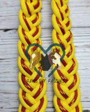 Red with Yellow & Yellow Speck Adjustable Riding Reins