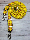 Red with Yellow & Yellow Speck Adjustable Riding Reins