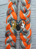 Sneaky Orange Camo with Orange, Gray & White Adjustable Riding Reins