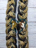 Khaki, Black & Checkered Adjustable Riding Reins