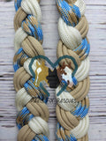 Carolina Beach with Tan, Blue & White Adjustable Riding Reins