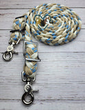 Carolina Beach with Tan, Blue & White Adjustable Riding Reins