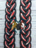 Black, Red & White Checkered Adjustable Riding Reins