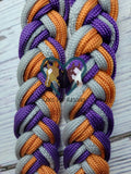 Purple, Silver & Orange Adjustable Riding Reins