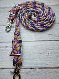 Purple, Silver & Orange Adjustable Riding Reins