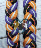 Orange, White, Black & Purple 7 ft Adjustable Riding Reins