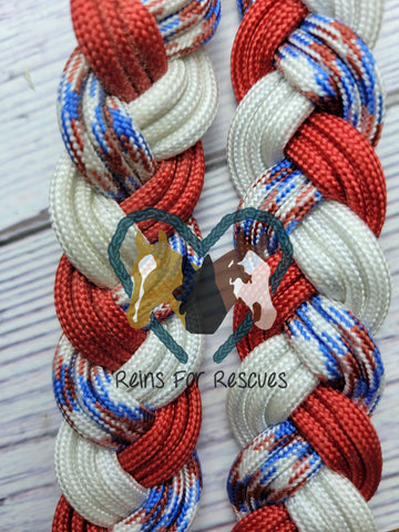 Liberty with Red, White & Blue Adjustable Riding Reins