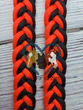 Orange & Black 8 ft Adjustable Riding Reins