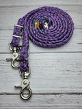 Napa Valley 8 foot Adjustable Riding Reins with Purple & Pink