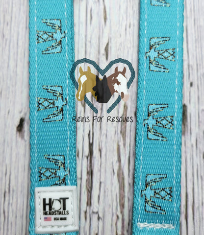 Blue Teal Thunderbird Headstall