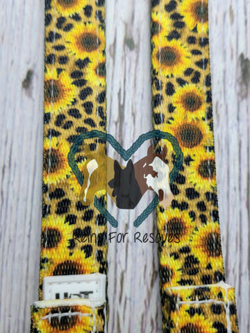 Cheetah Sunflower Headstall