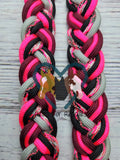 Pretty in Pink, Burgundy, Black & Silver Adjustable Riding Reins